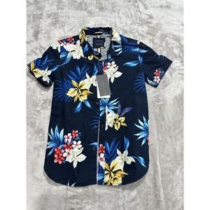 Cactus Boys Shirt Hawaiian Size 9/10 Multicolor Short Sleeve Button‎ Up NWT